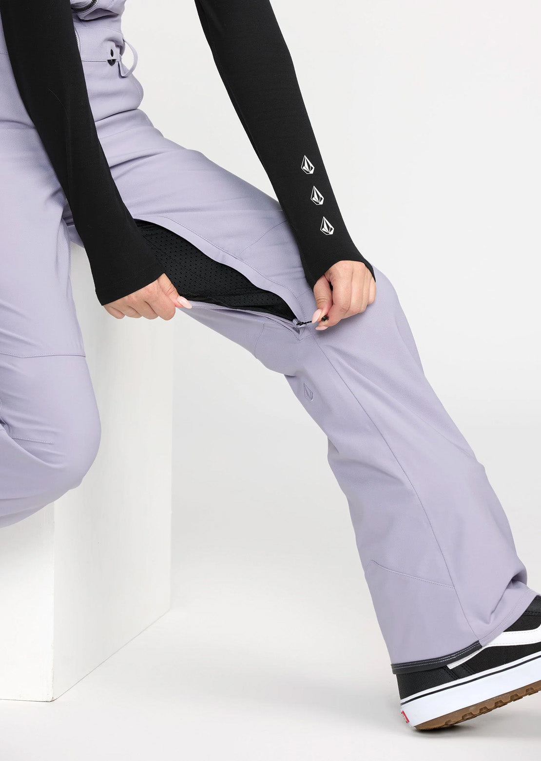 Volcom Women's Swift Bib Overall Pants Lavender Aura