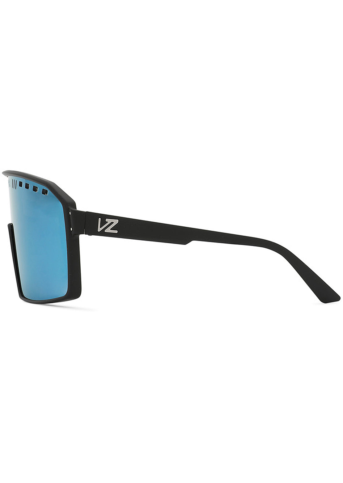 Von Zipper Men&#39;s Super Rad Polarized Sunglasses Black Satin/Blue FLSH Polarized