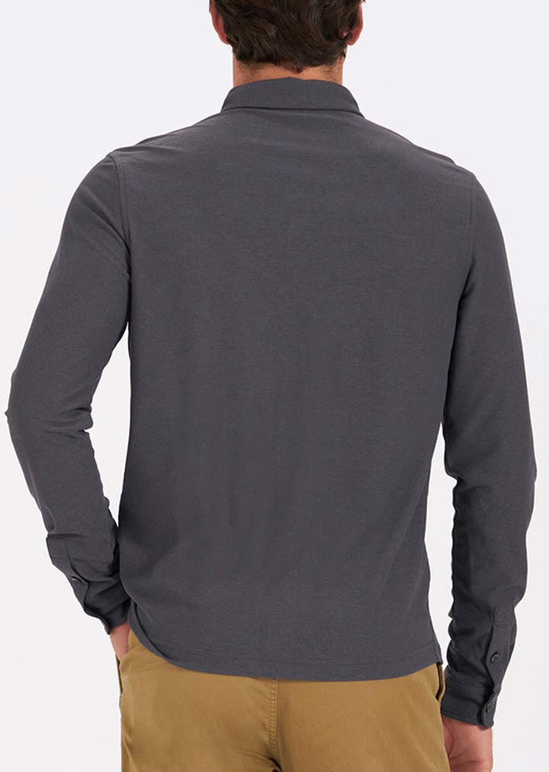 Vuori Men&#39;s Ace Long Sleeve Button Down Shirt Charcoal