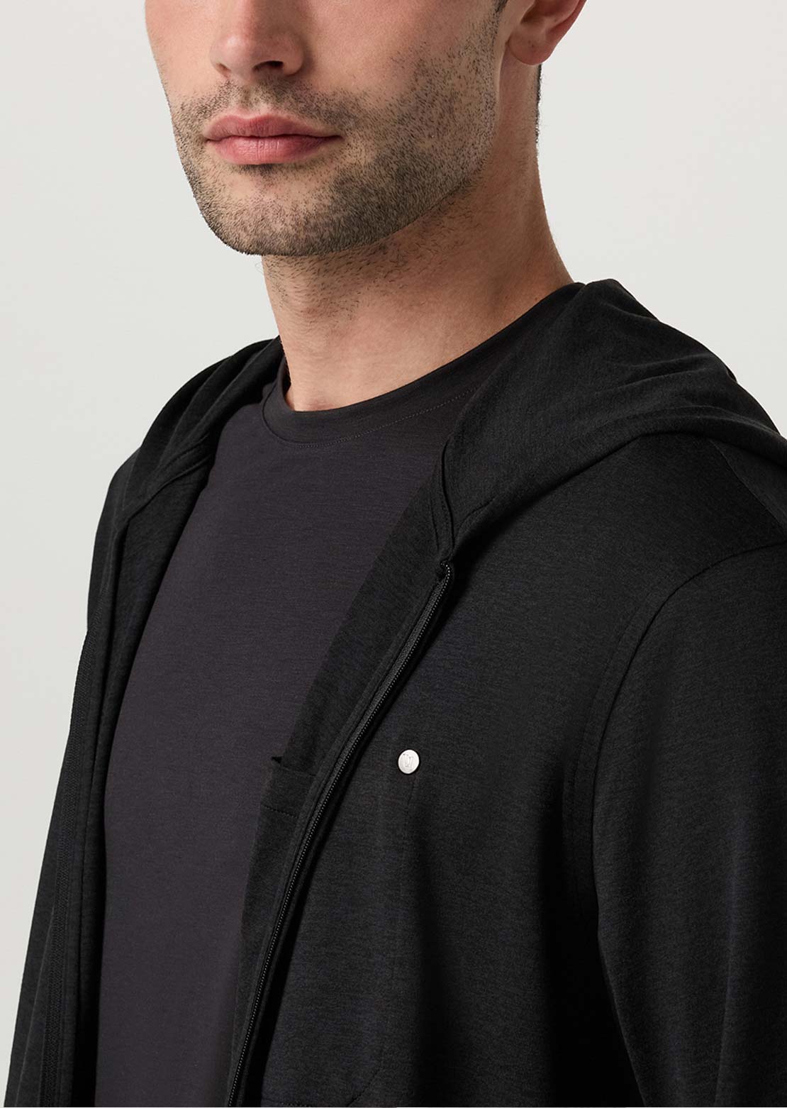 Vuori Men's Ponto Full Zip Hood Sangria Heather