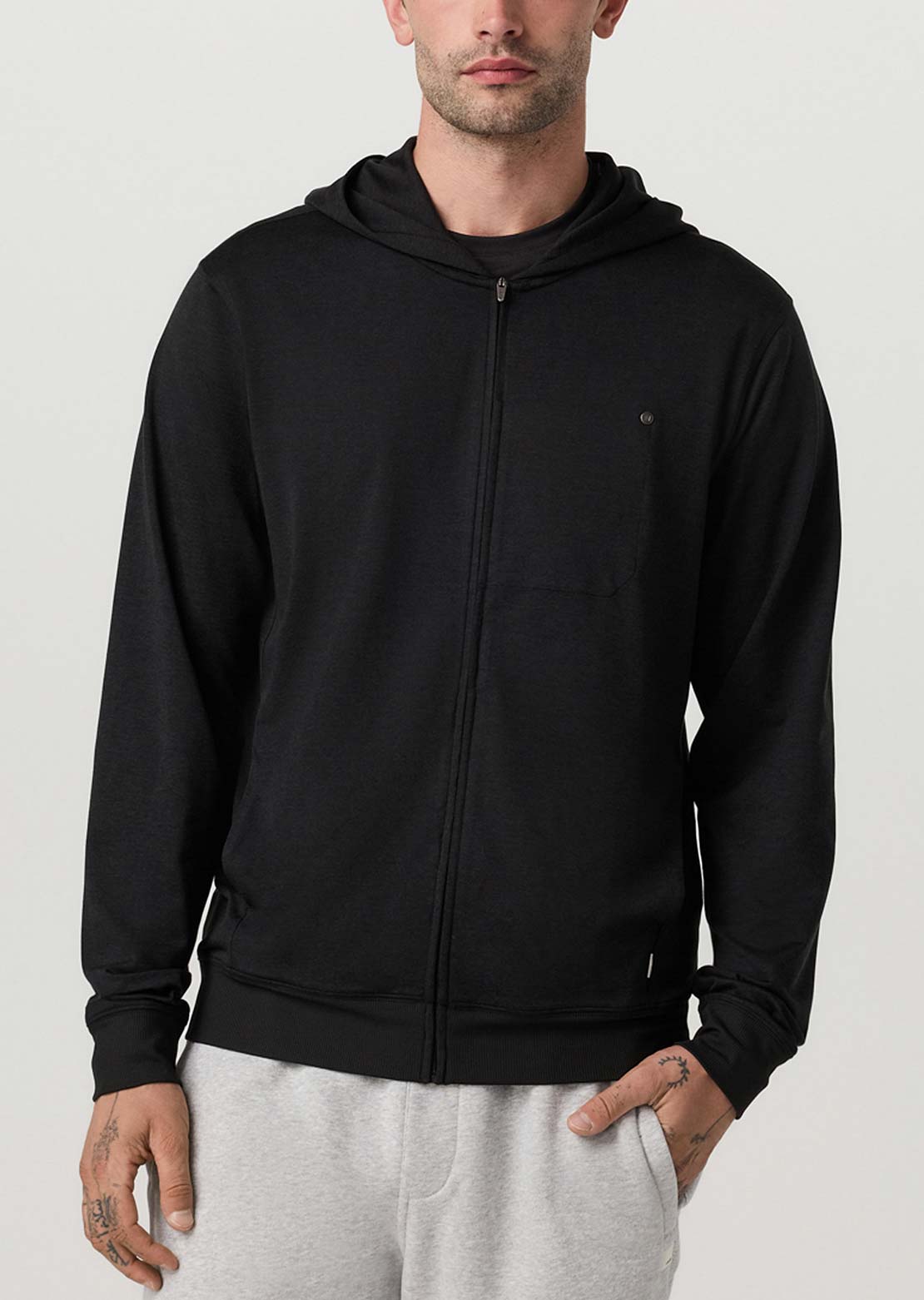 Vuori Men's Ponto Full Zip Hood Sangria Heather