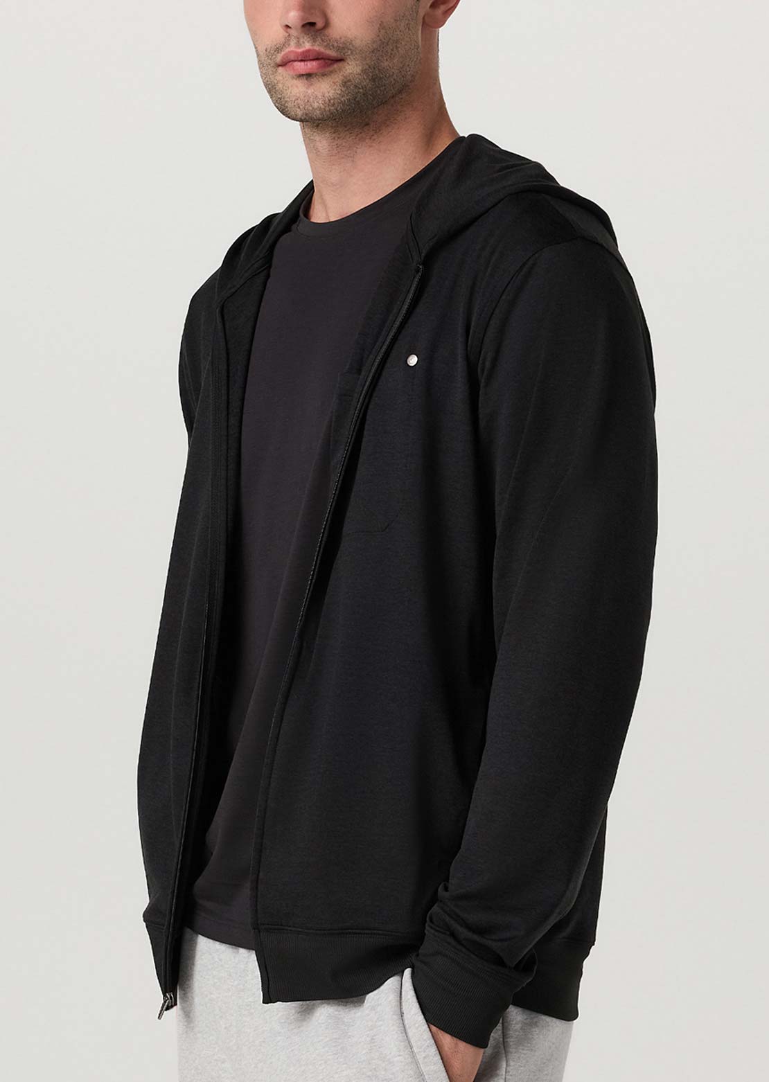 Vuori Men's Ponto Full Zip Hood Sangria Heather