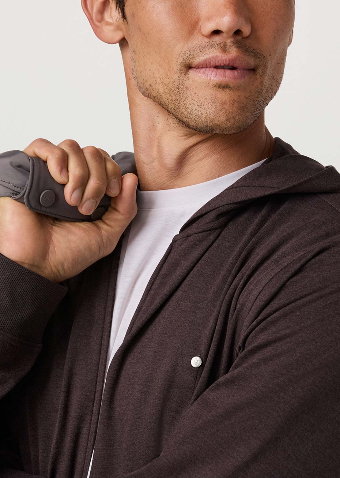 Vuori Men's Ponto Full Zip Hood Black Heather