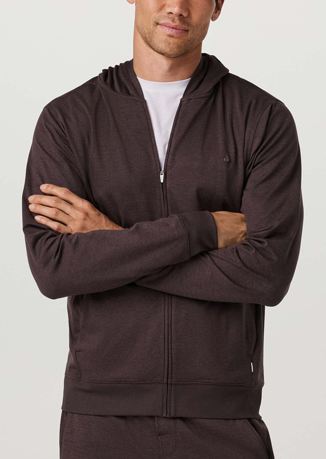 Vuori Men's Ponto Full Zip Hood Black Heather