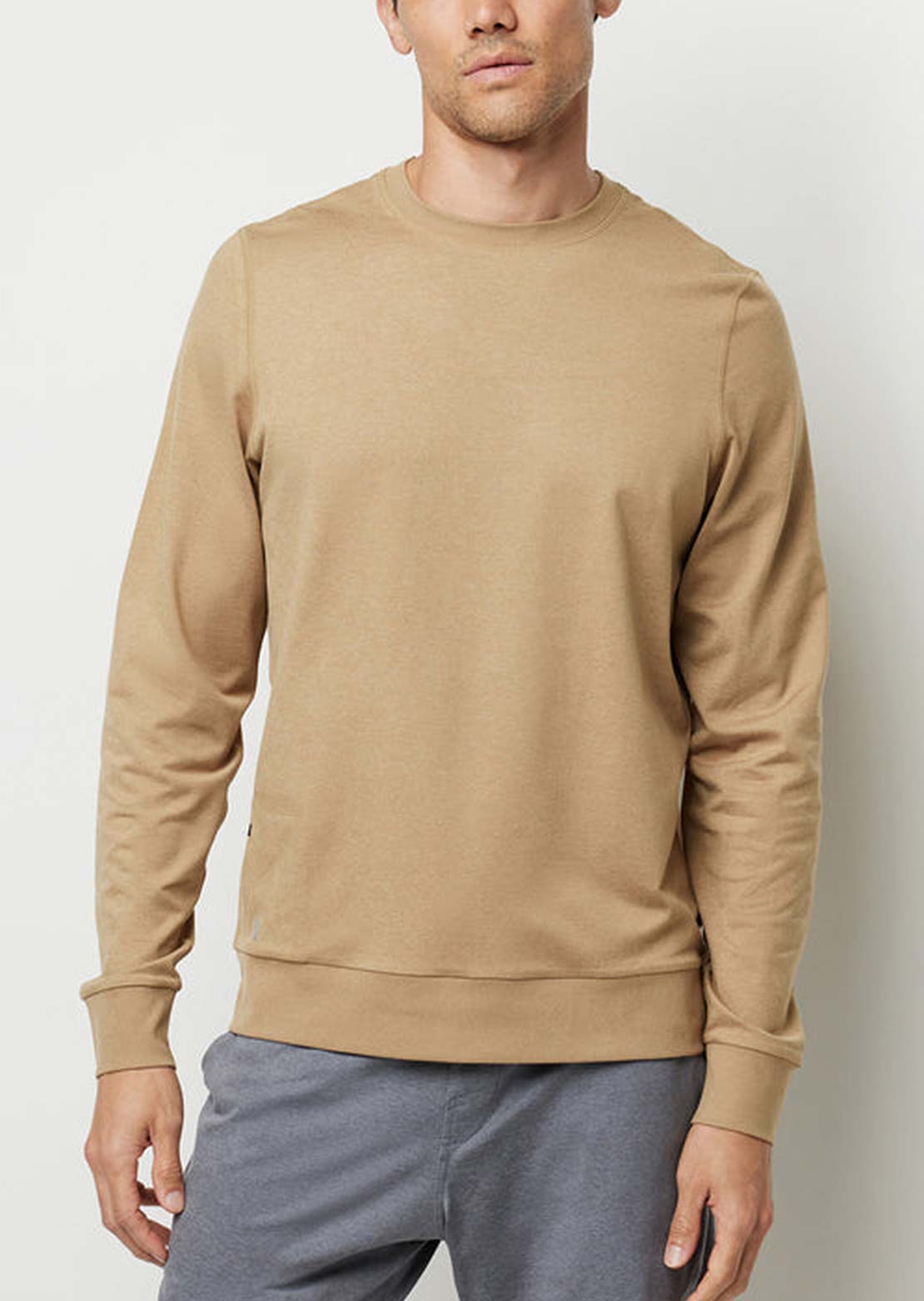 Vuori Men&#39;s Ponto Performance Crewneck Sungold Heather