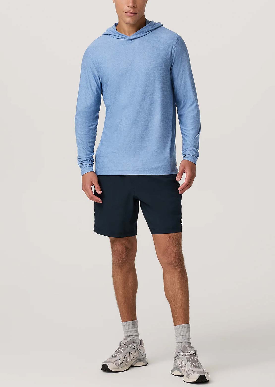 Vuori Men's Strato Tech Hood Isle Blue Heather