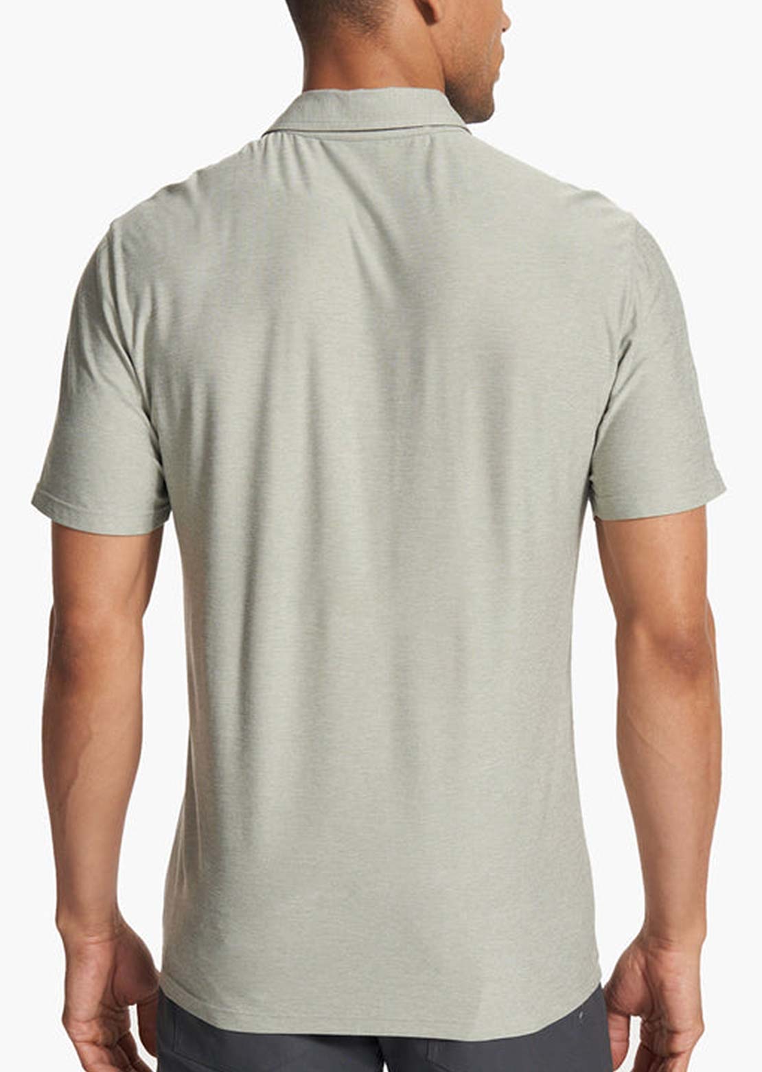Vuori Men&#39;s Strato Tech Polo White Sage Heather