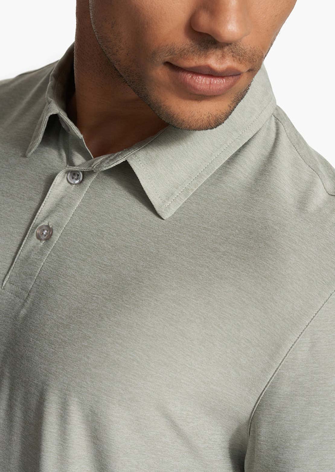 Vuori Men&#39;s Strato Tech Polo White Sage Heather
