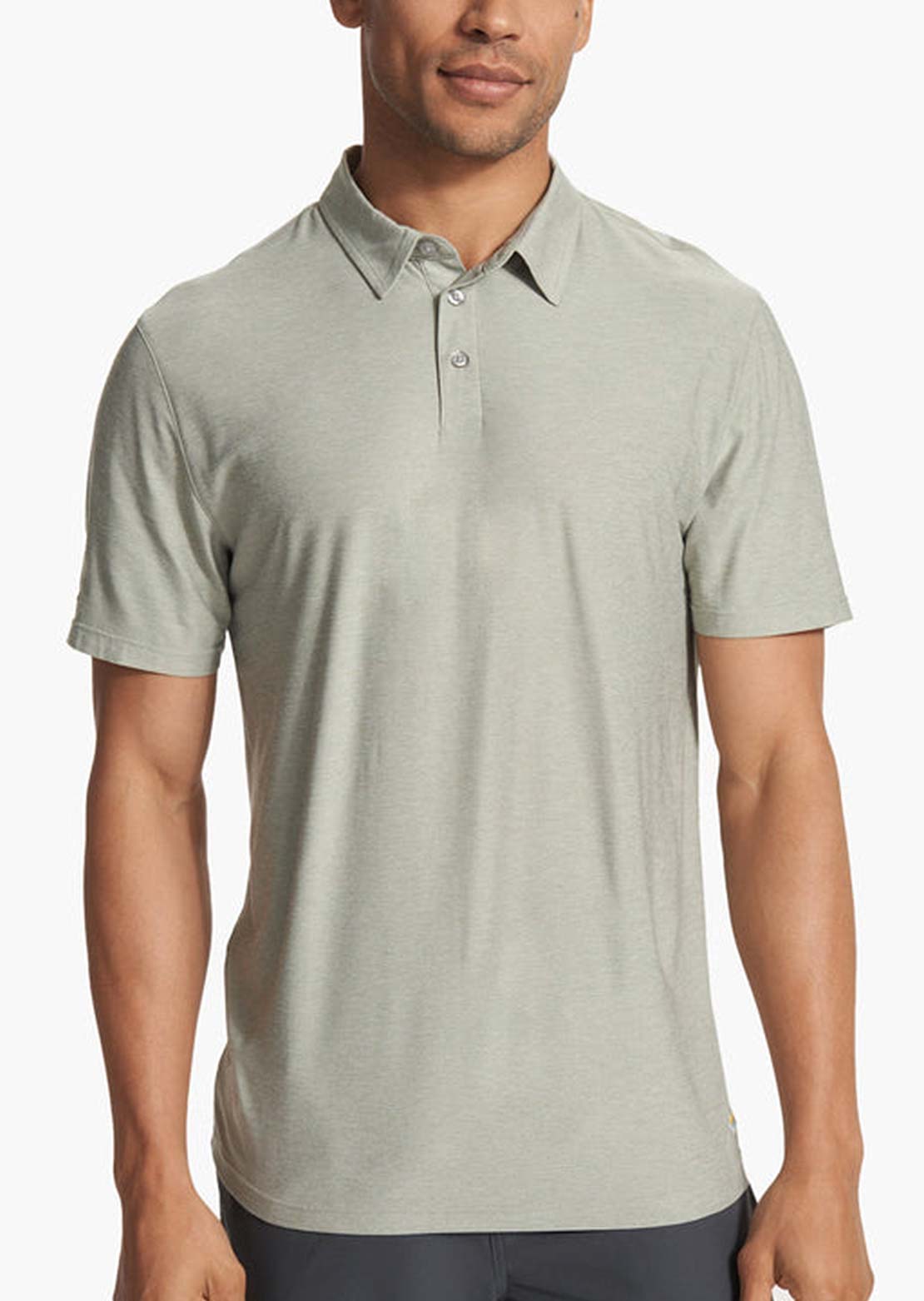 Vuori Men&#39;s Strato Tech Polo White Sage Heather
