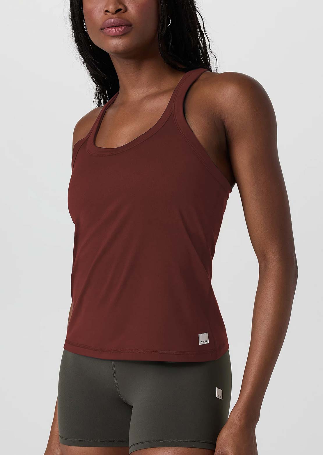 Vuori Women's Sleeveless Lux Racerback Tank Top Burnt Sienna