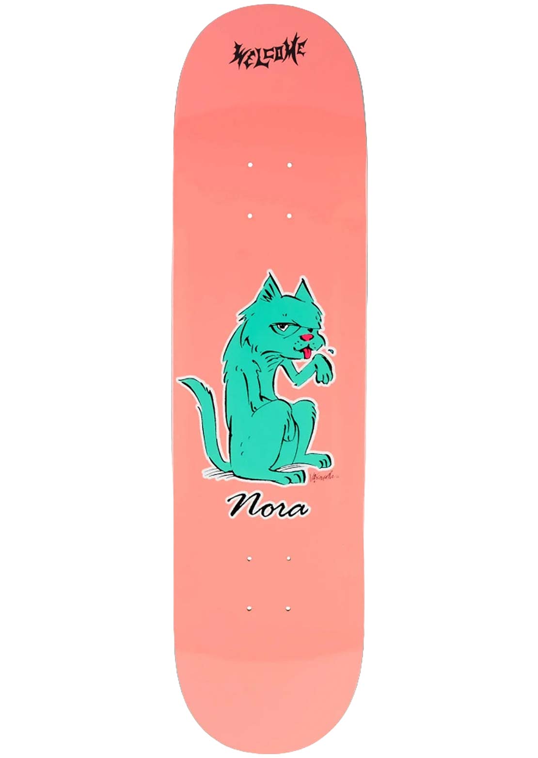 Welcome Skateboards Unisex Feral Nora Pro Model Sphynx Skateboard Deck Pink