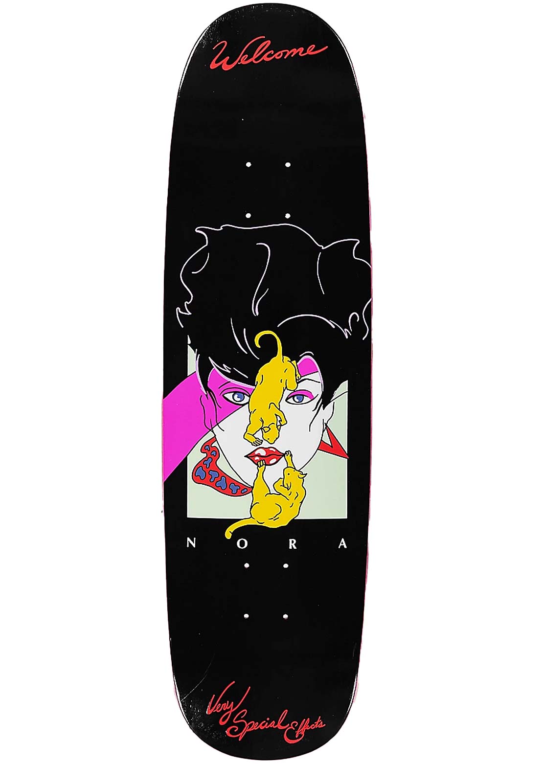 Welcome Skateboards Unisex Full Moon Nora Pro Model Skateboard Deck Black