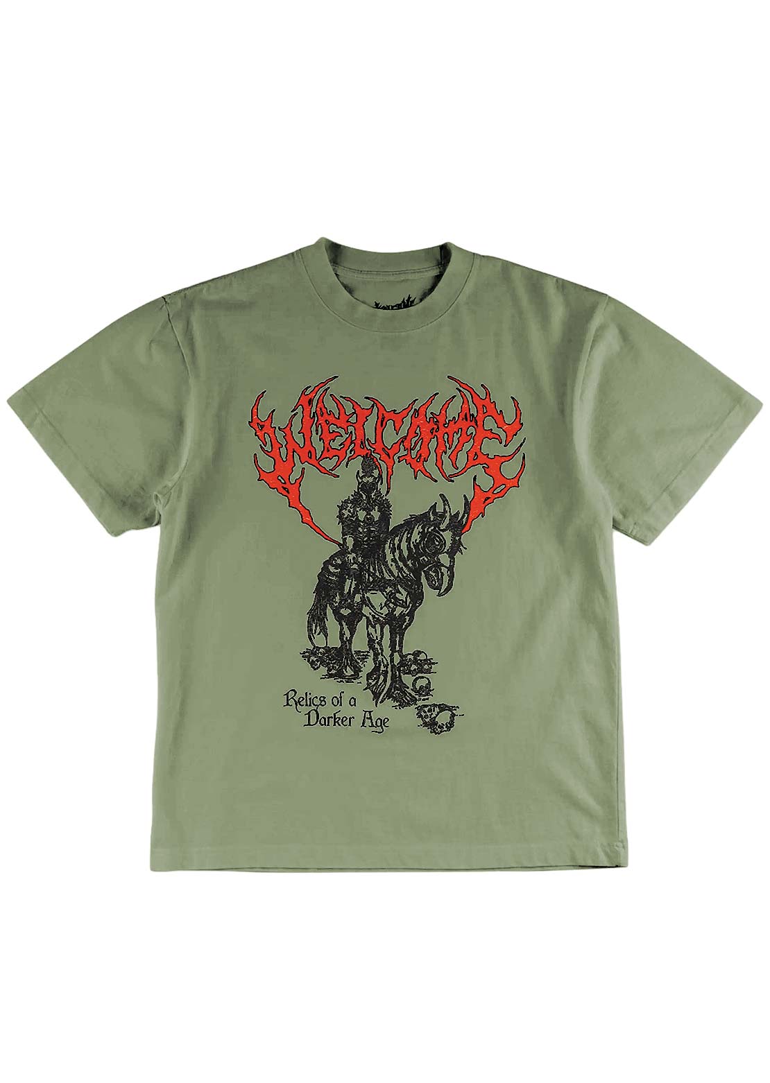 Welcome Skateboards Unisex Relic T-Shirt Military