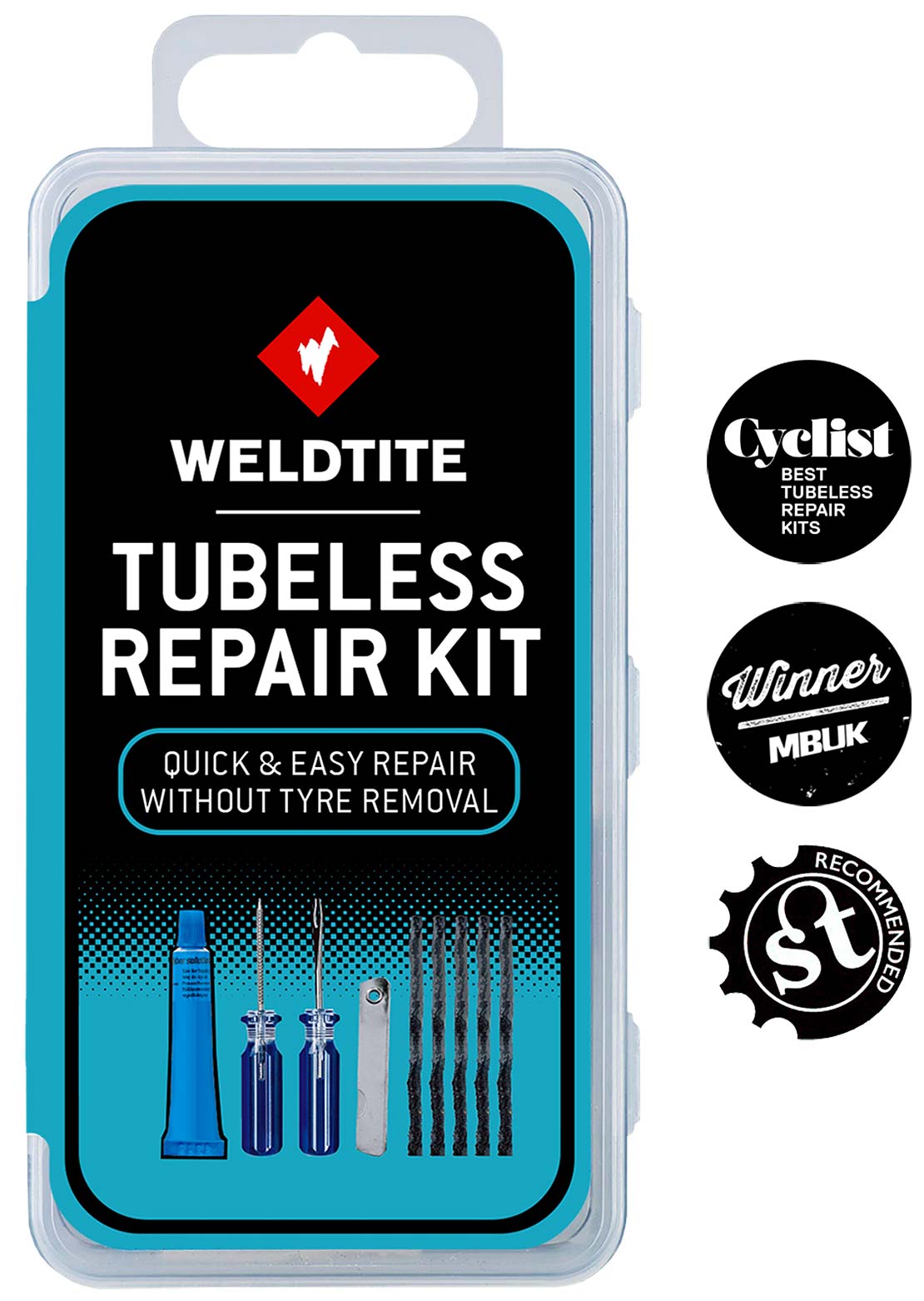 Weldtite Tubeless External Repair Strings with Solution - 5 Pack