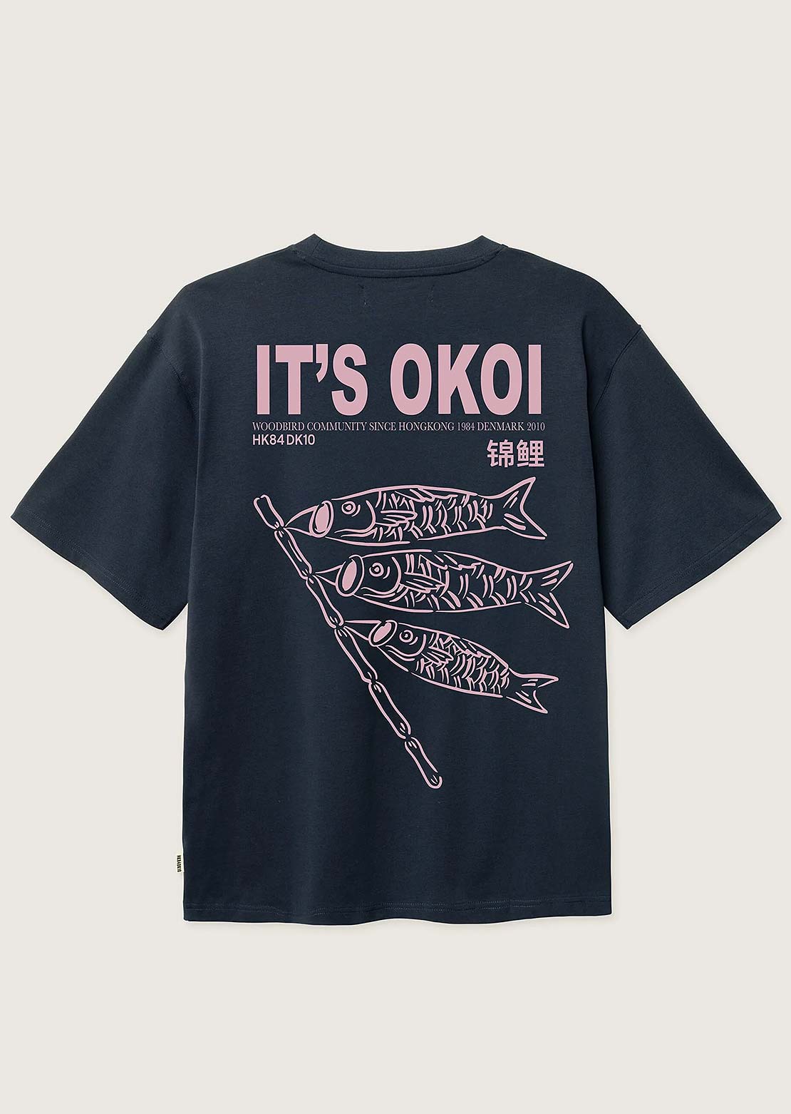 Woodbird Men's Baine Koi T-shirt Dark Navy