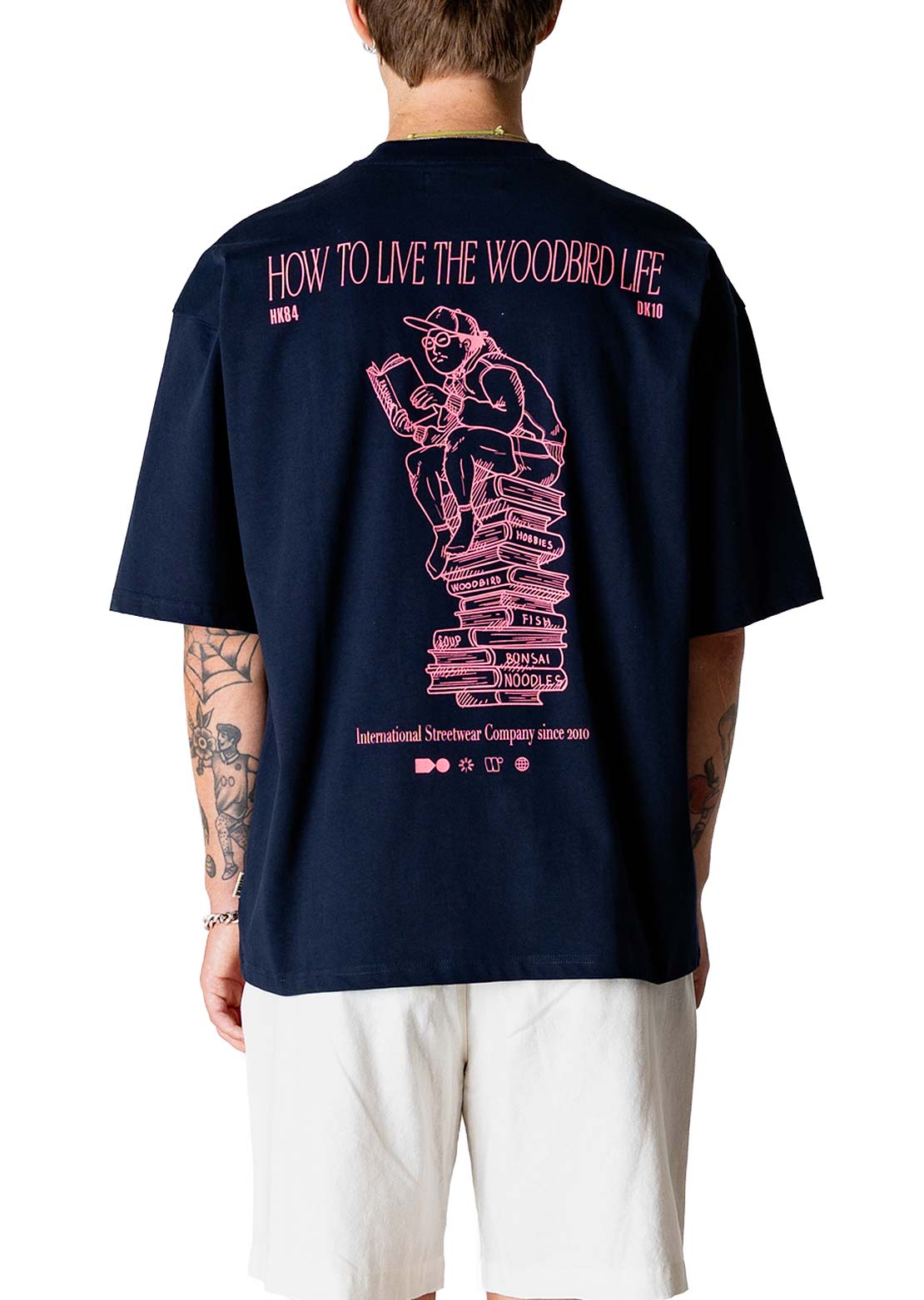 Woodbird Men's Beam Book T-Shirt Dark Navy