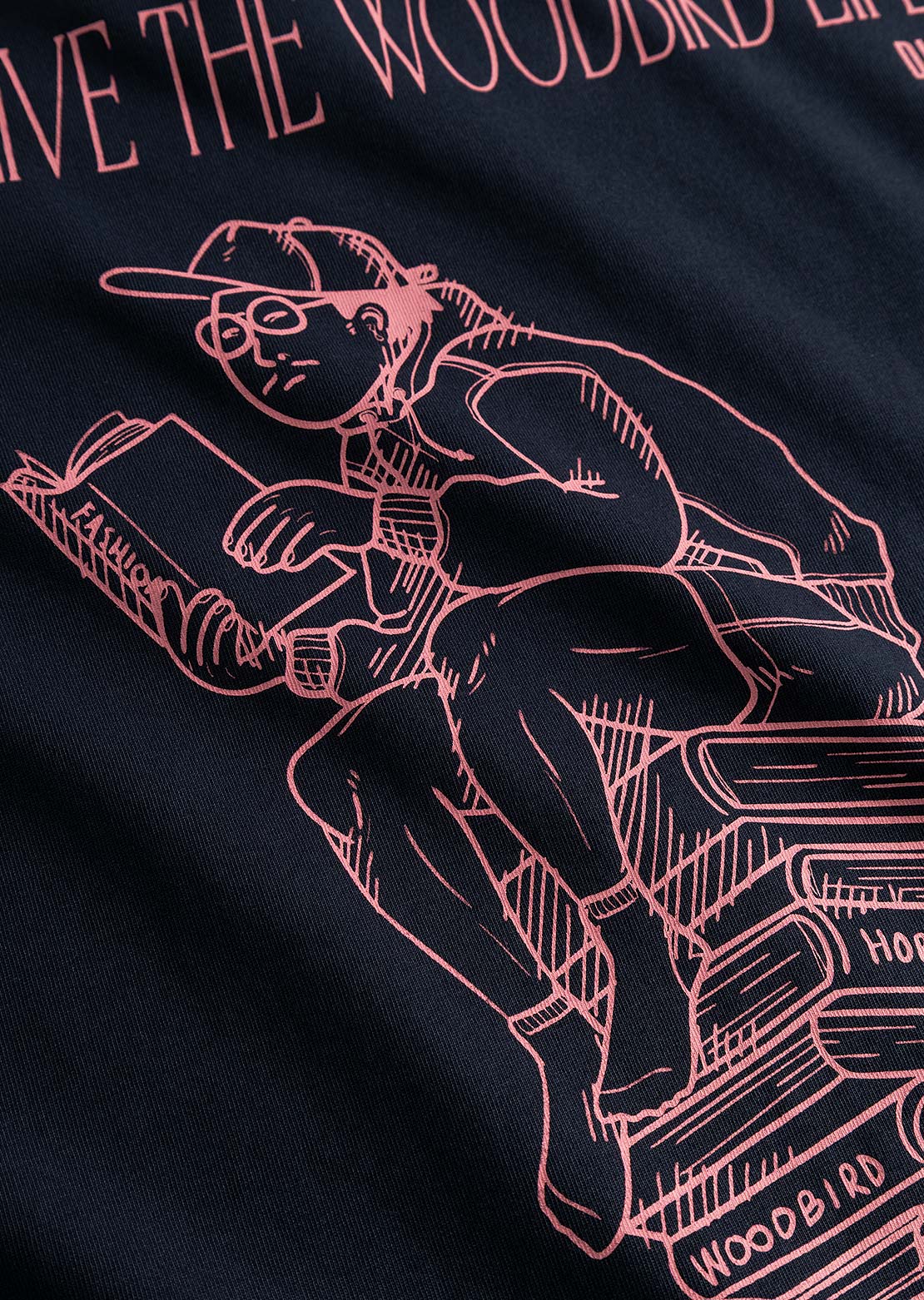 Woodbird Men's Beam Book T-Shirt Dark Navy