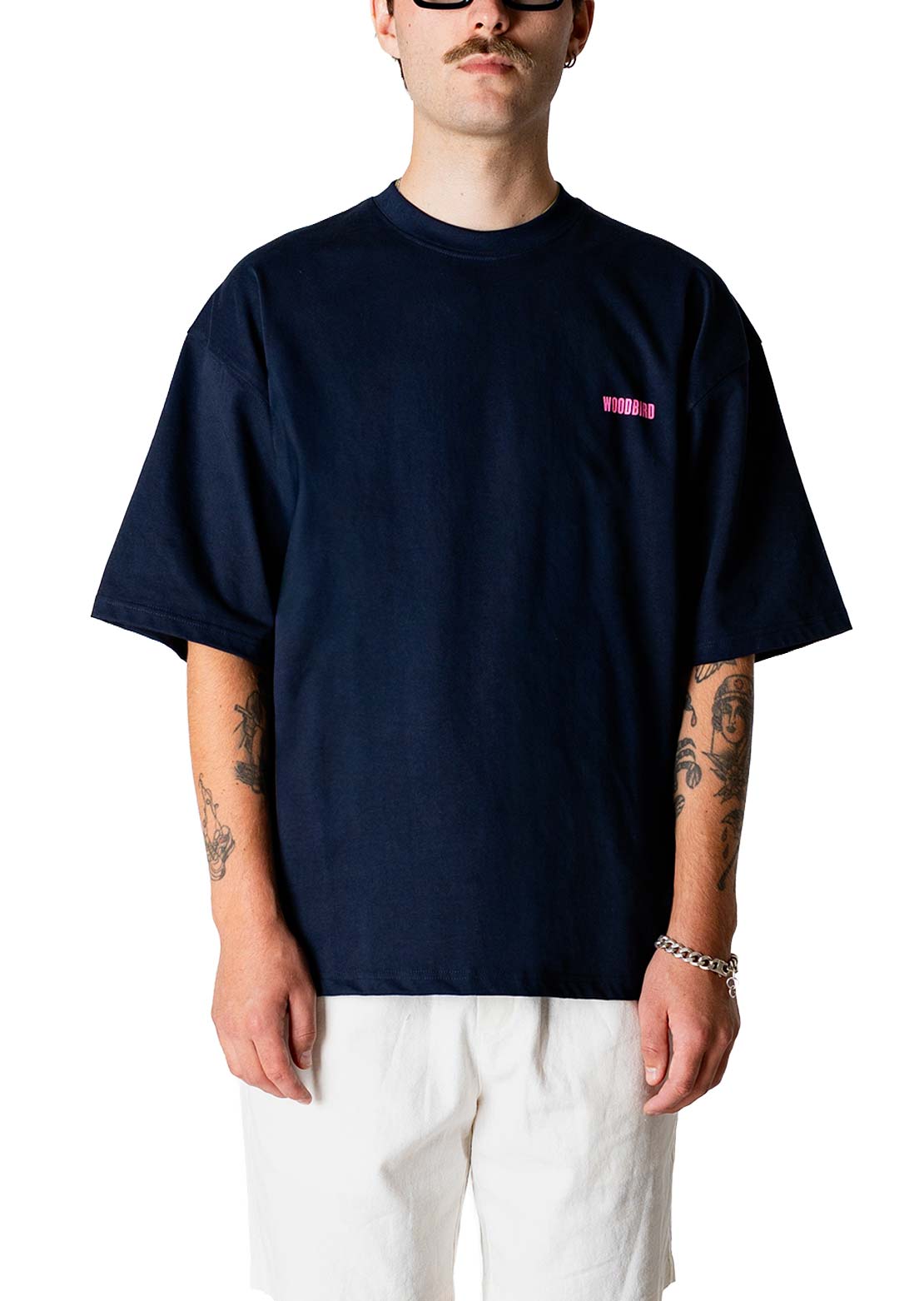Woodbird Men's Beam Book T-Shirt Dark Navy
