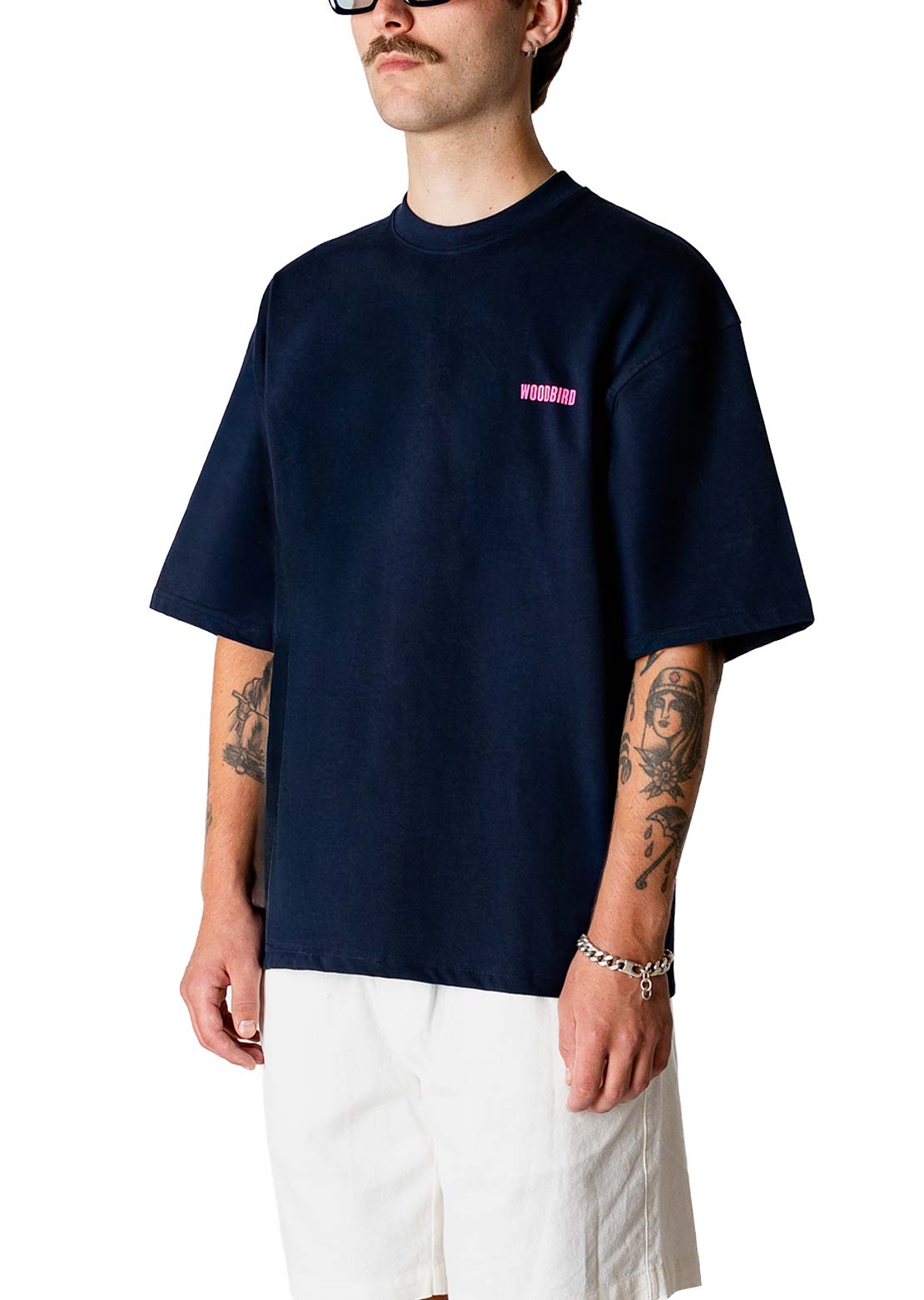 Woodbird Men's Beam Book T-Shirt Dark Navy