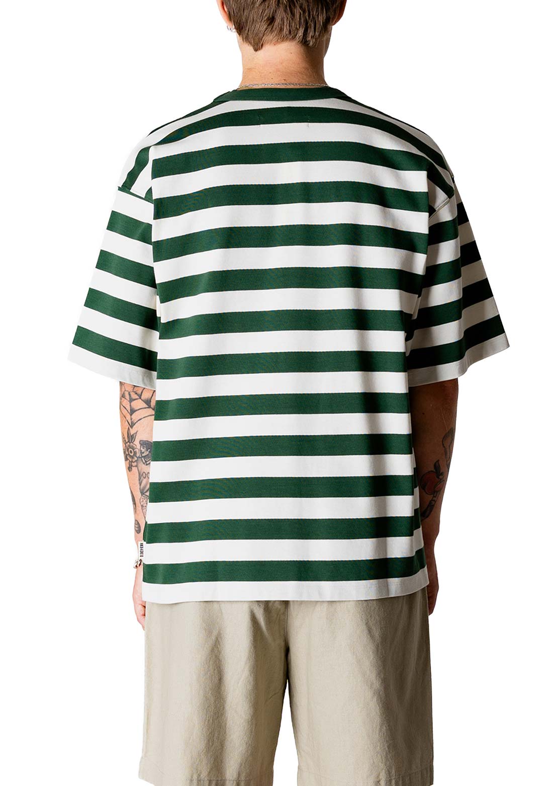 Woodbird Men's Beam Stripe T-Shirt Pine Green
