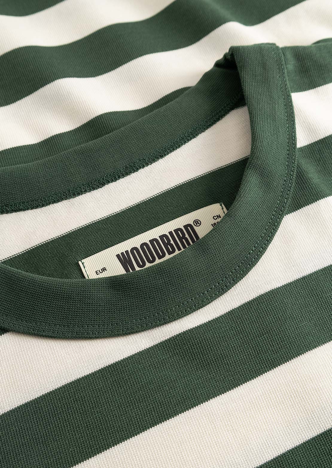 Woodbird Men's Beam Stripe T-Shirt Pine Green