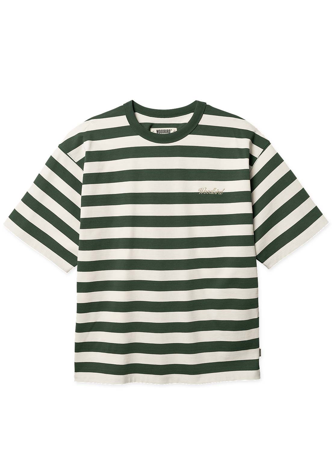 Woodbird Men's Beam Stripe T-Shirt Pine Green