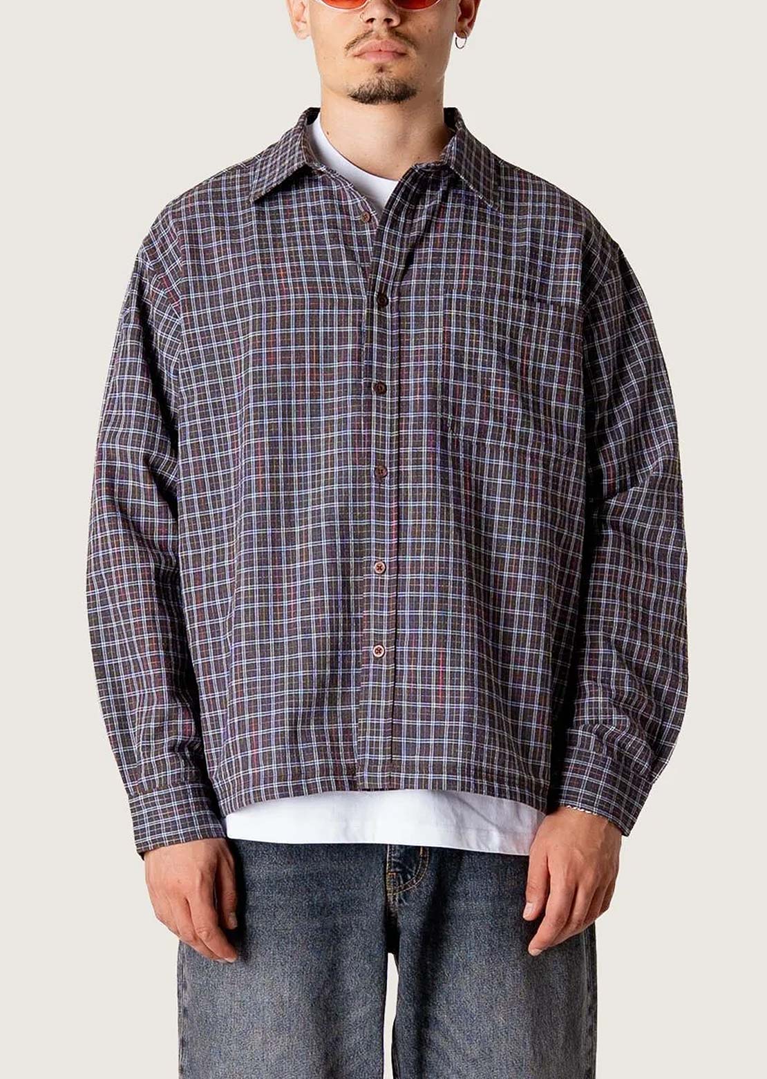 Woodbird Men's Buzo Chuck Button Up Shirt Brown Check
