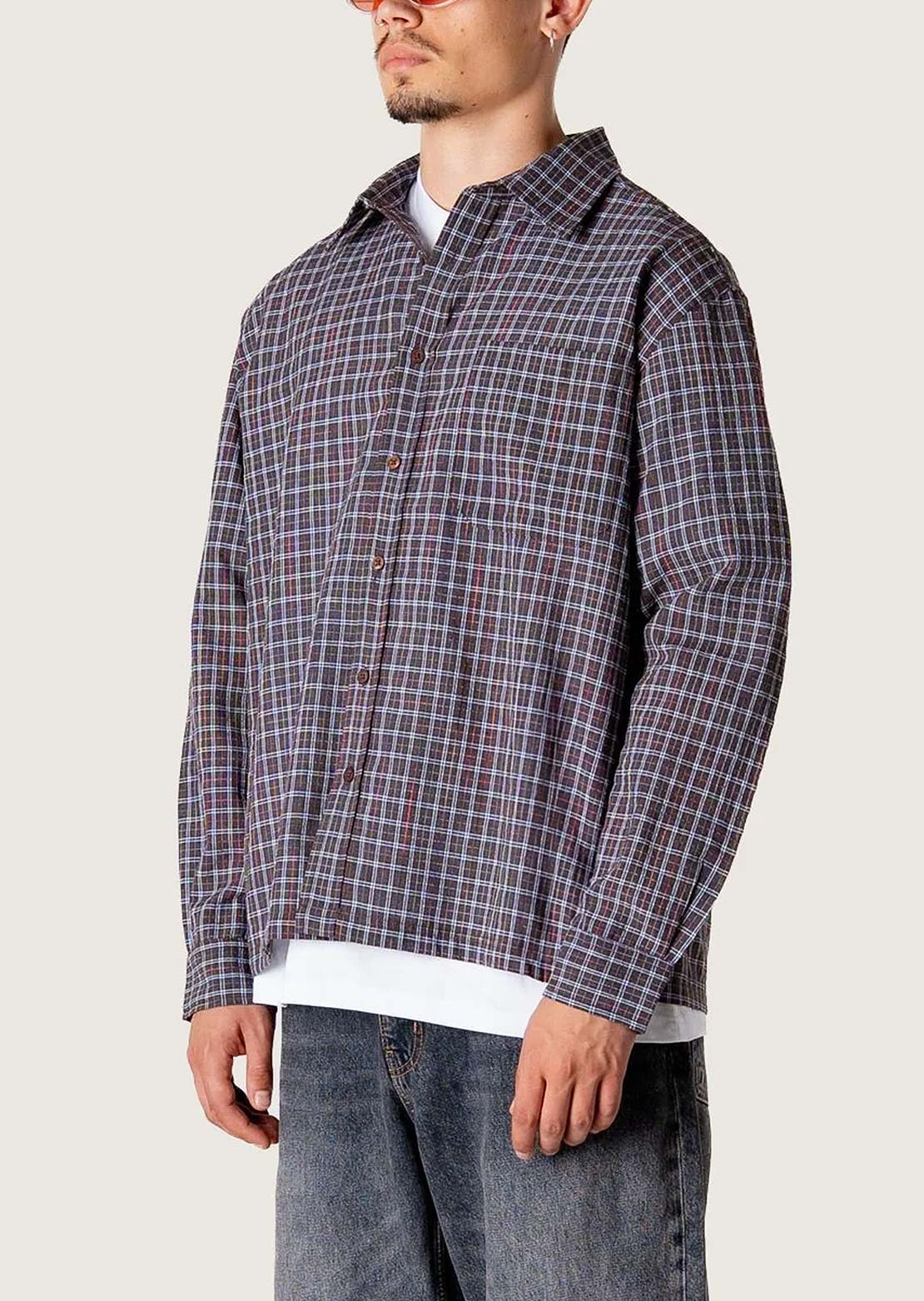 Woodbird Men's Buzo Chuck Button Up Shirt Brown Check