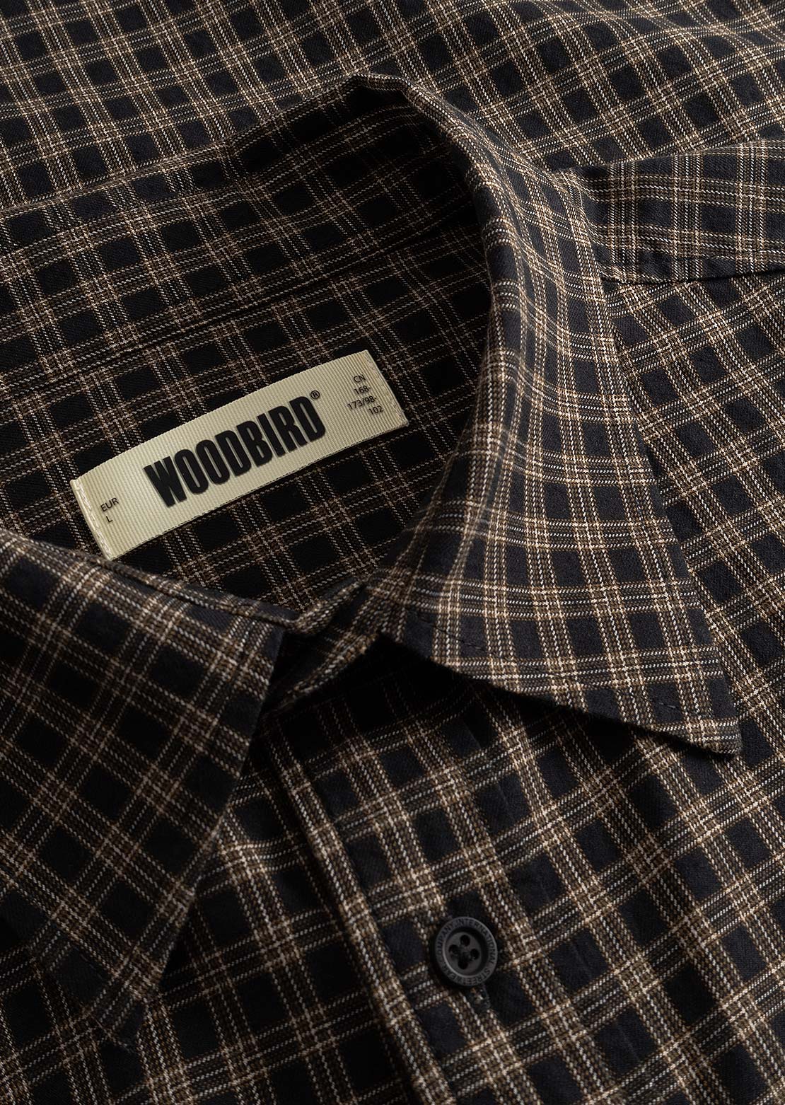 Woodbird Men's Buzo Hang Check Button Up Shirt Black Check