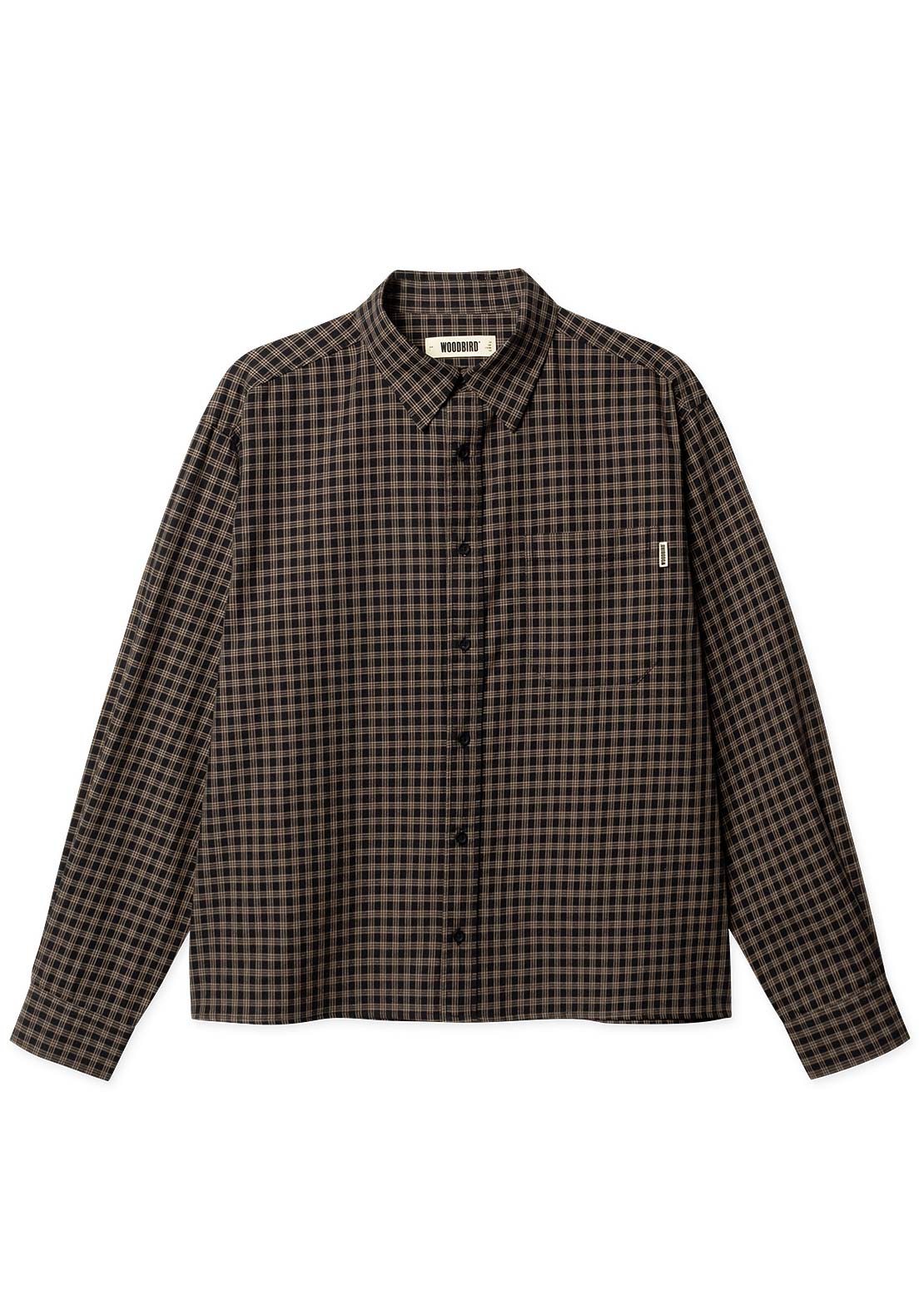 Woodbird Men's Buzo Hang Check Button Up Shirt Black Check