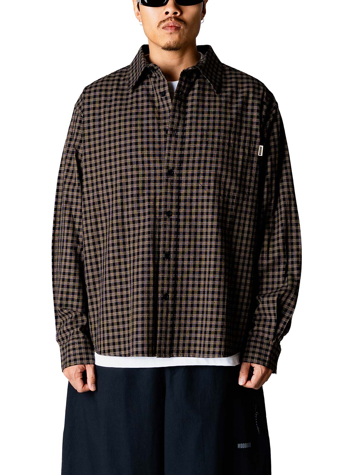 Woodbird Men's Buzo Hang Check Button Up Shirt Black Check