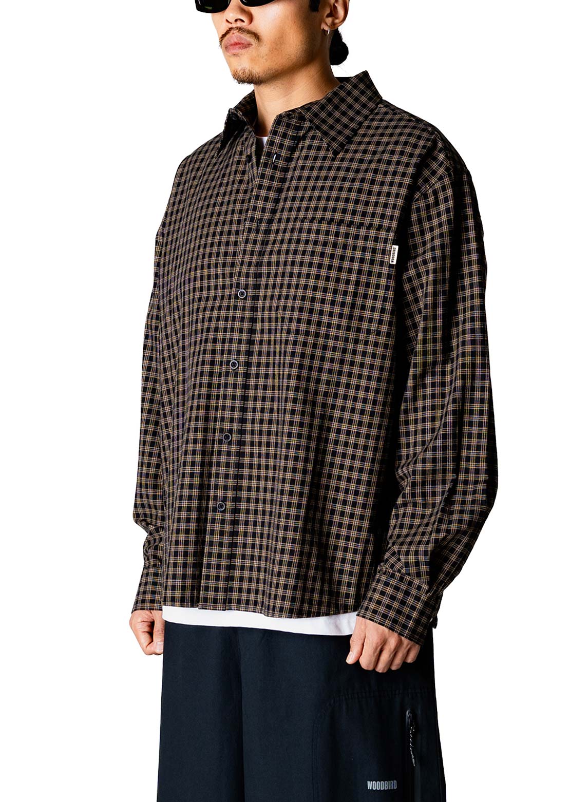 Woodbird Men's Buzo Hang Check Button Up Shirt Black Check