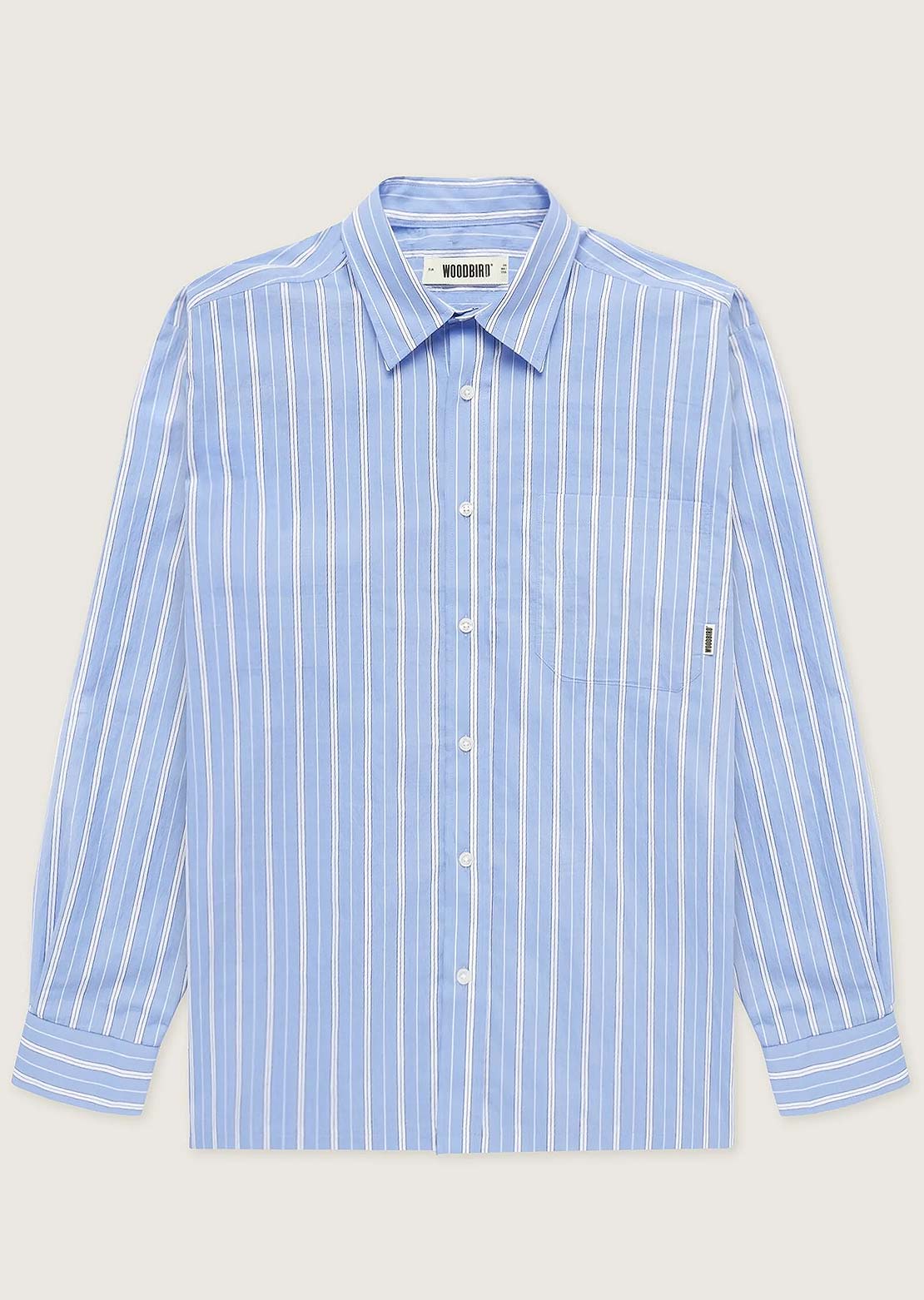 Woodbird Men's Buzo Striped Button Up Shirt Light Blue