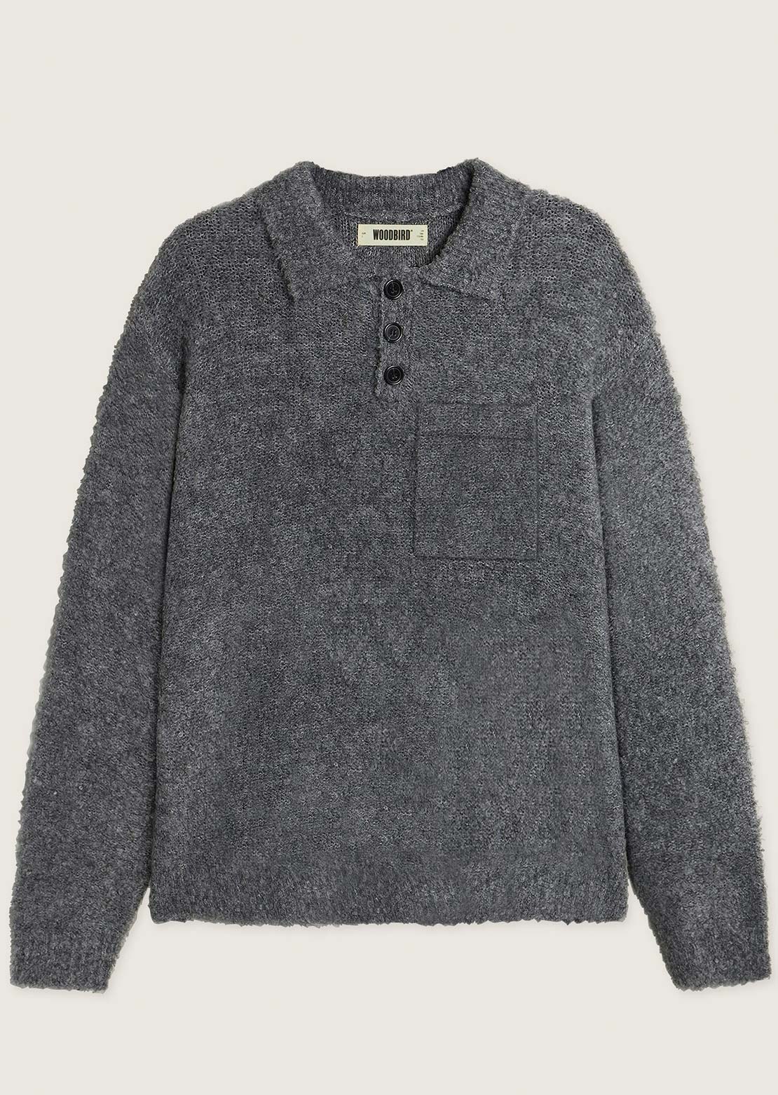 Woodbird Men's Dom Loop Polo Asphalt