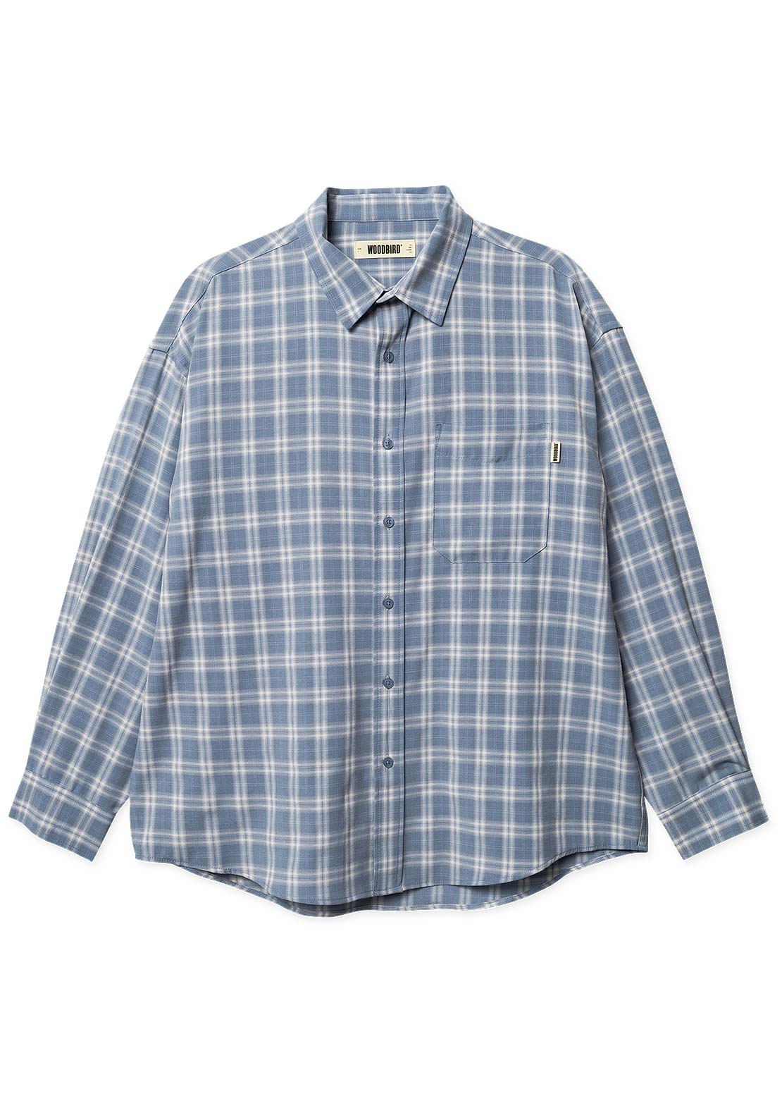 Woodbird Men's Jong Dobby Check Button Up Shirt Light Blue