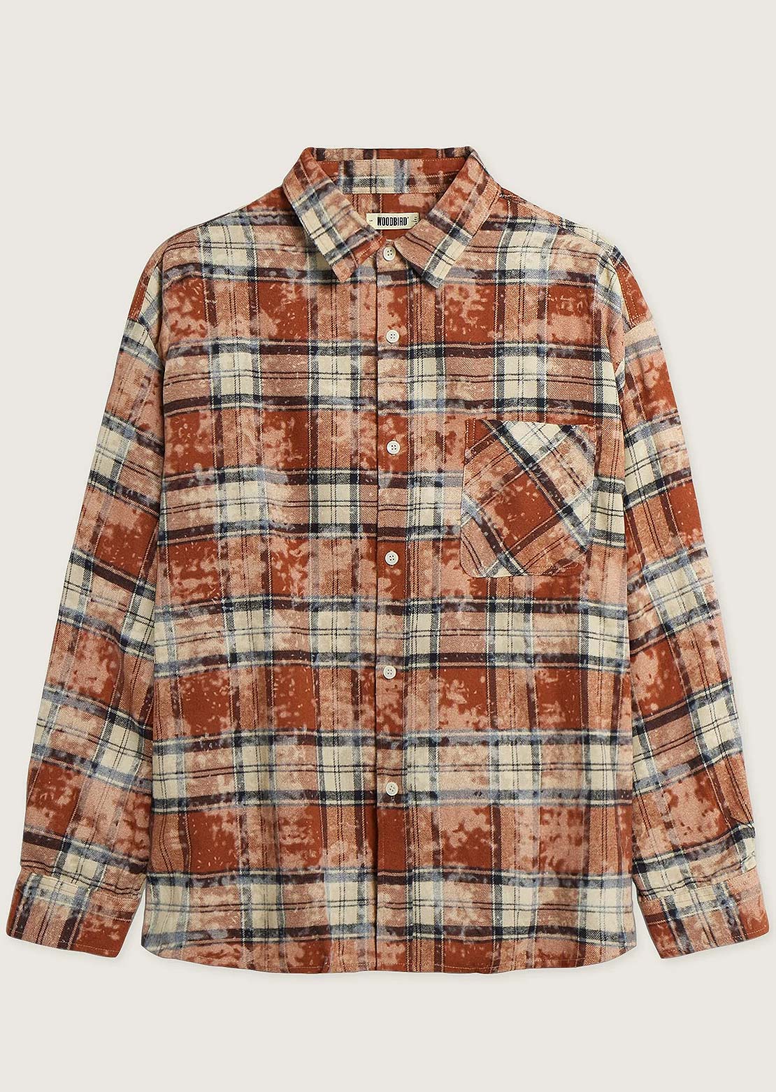 Woodbird Men's Jong Dull Button Up Shirt Dark Red