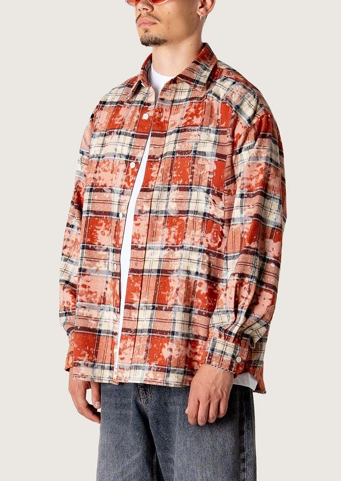 Woodbird Men's Jong Dull Button Up Shirt Dark Red