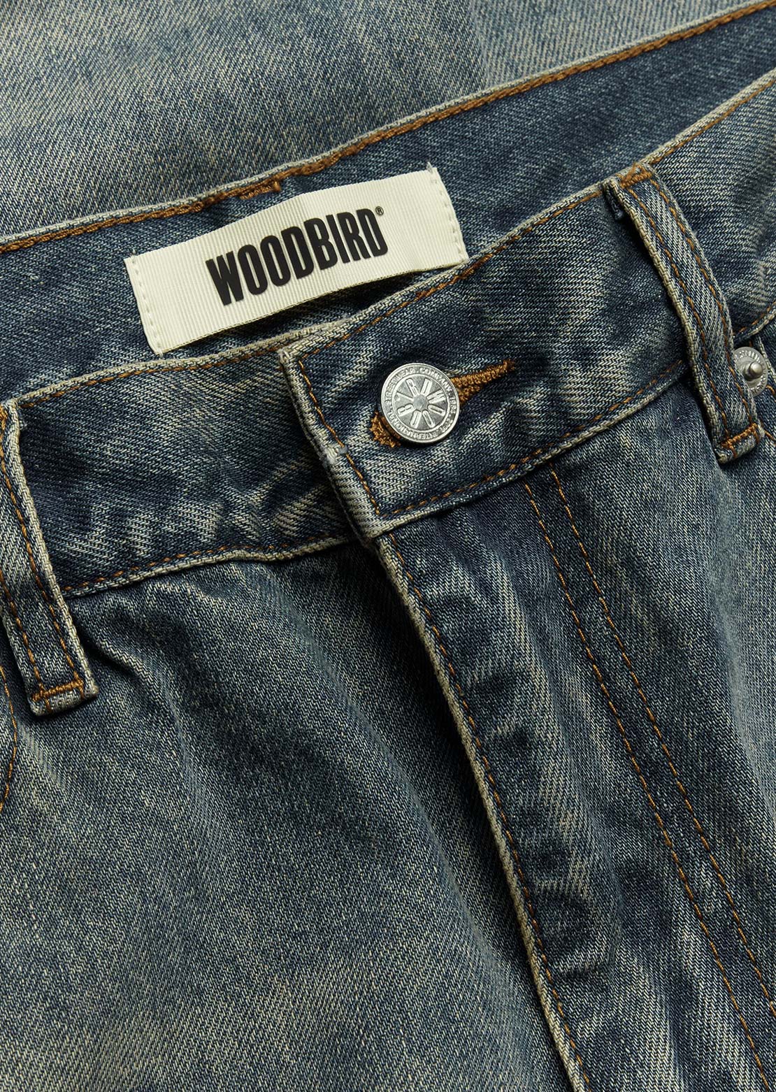Woodbird Men's Rami Vintage Jeans Washed Mid Blue
