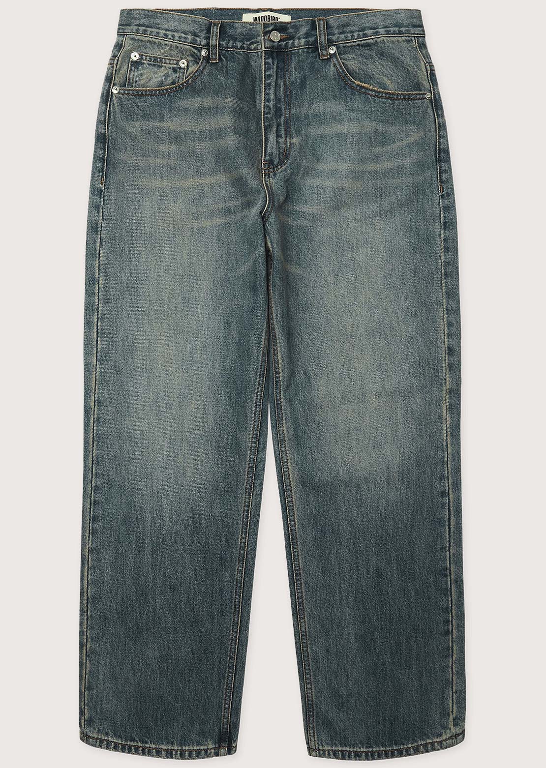 Woodbird Men's Rami Vintage Jeans Washed Mid Blue