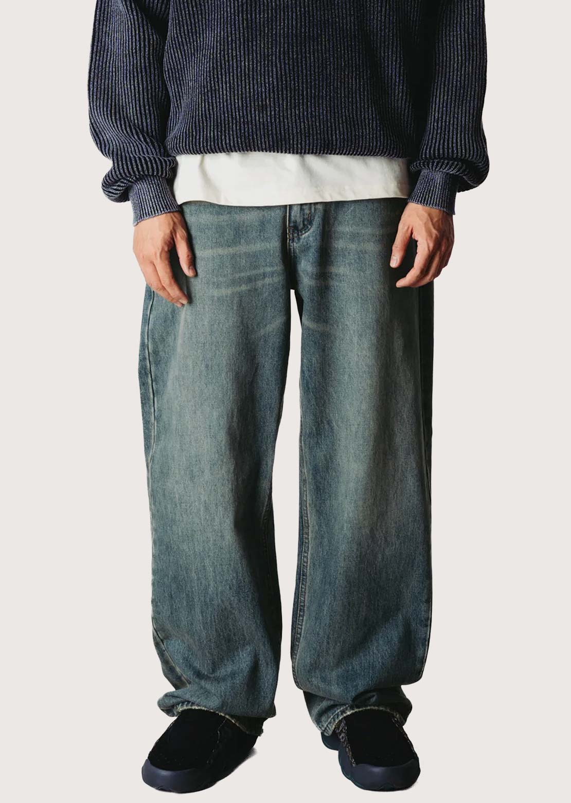 Woodbird Men's Rami Vintage Jeans Washed Mid Blue