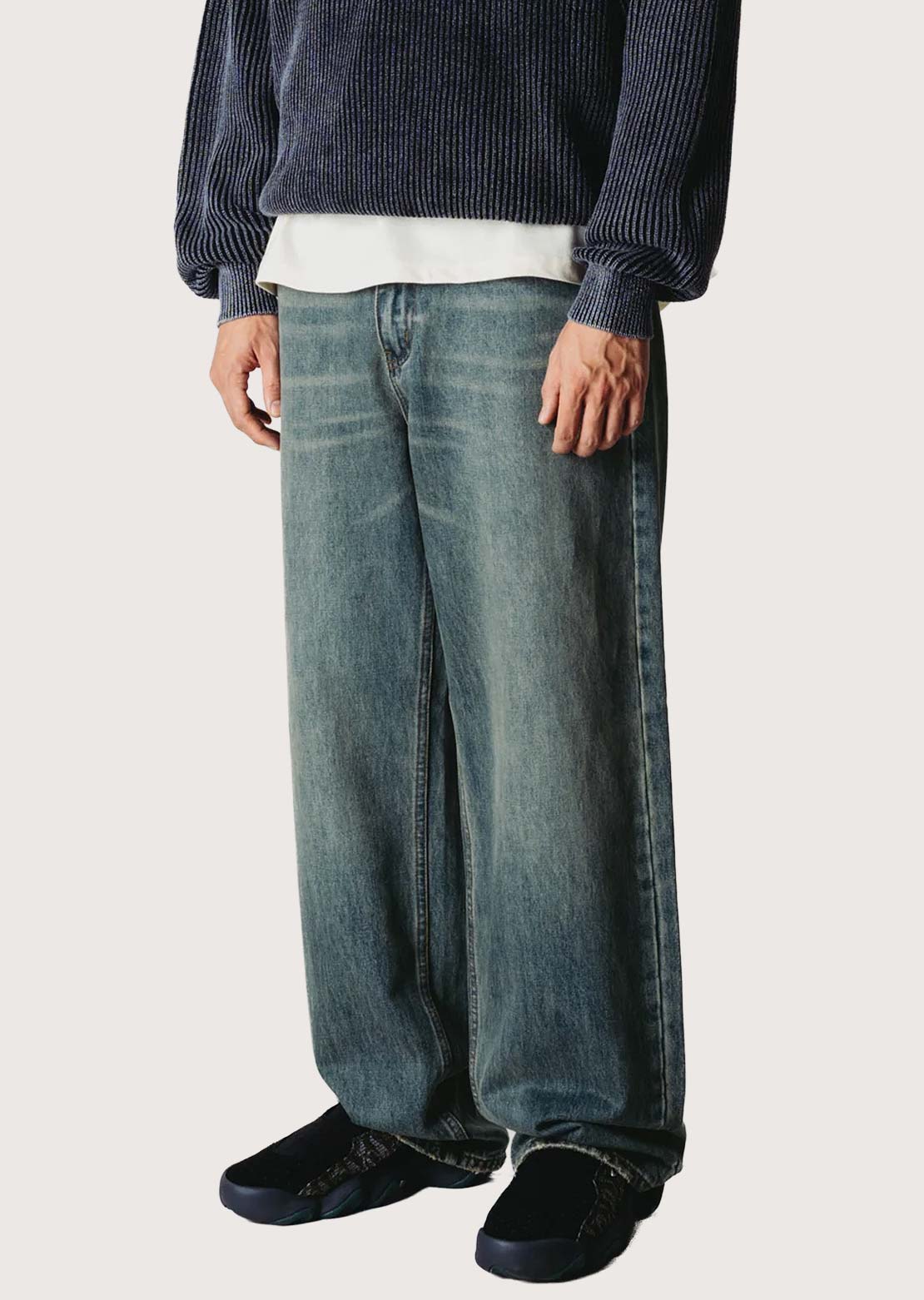 Woodbird Men's Rami Vintage Jeans Washed Mid Blue