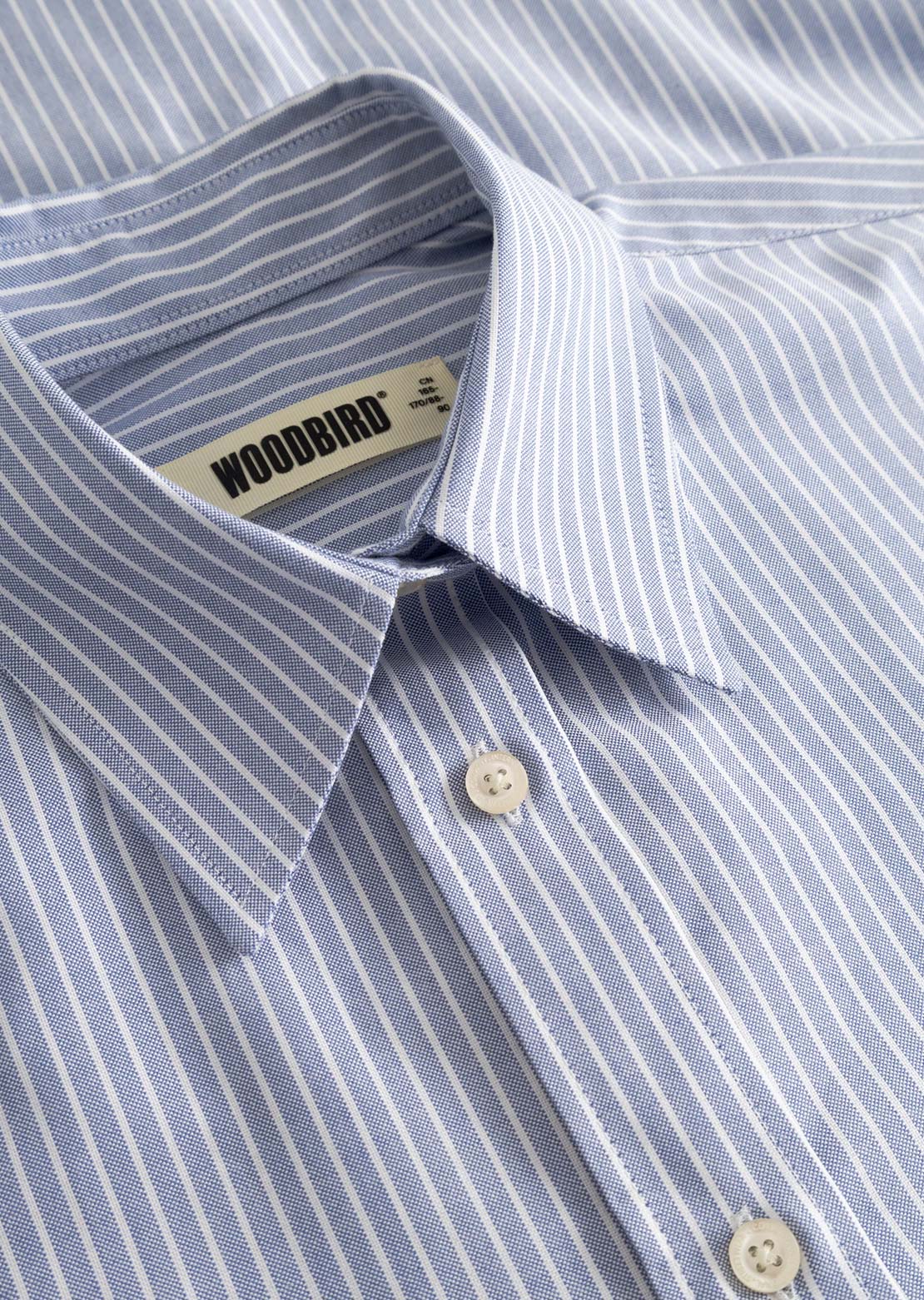 Woodbird Women's Becca Oxford Stripe Button Up Shirt Blue Stripe