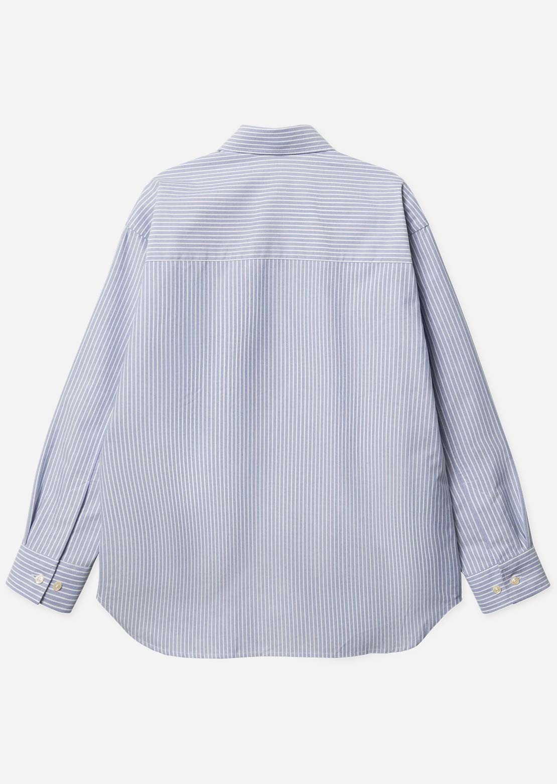Woodbird Women's Becca Oxford Stripe Button Up Shirt Blue Stripe