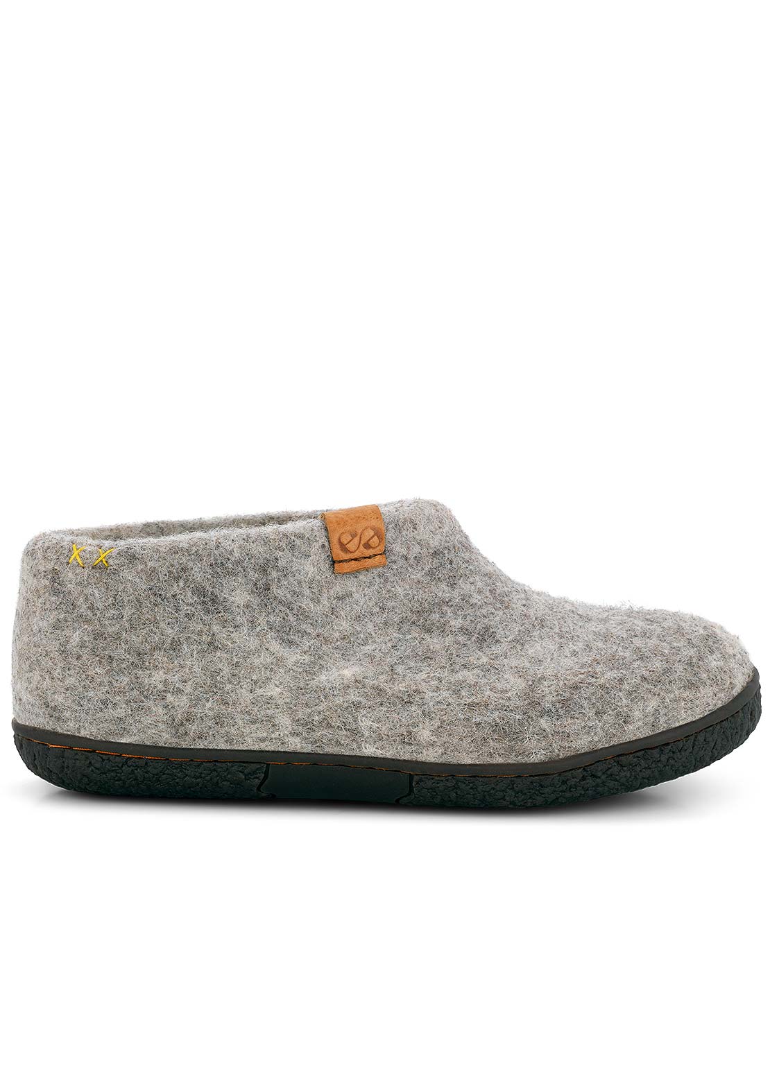 Wool by Green Unisex Pumori Rubber Sole Open Heel Slippers Light grey