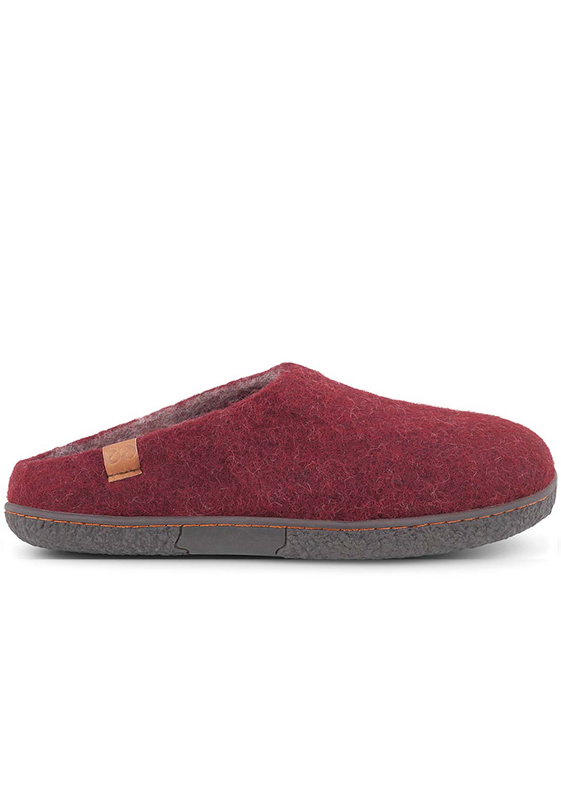 Wool by Green Unisex Tibet Rubber Sole Open Heel Slippers Wine