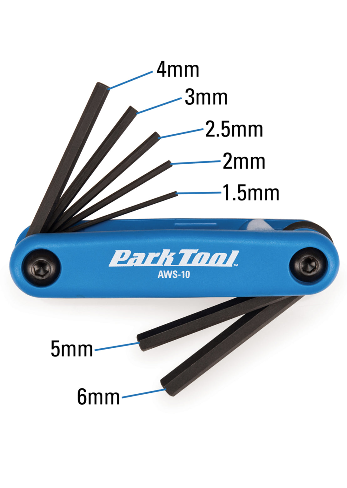 Park Tool AWS-10 Folding Hex Wrench Bike Tool Blue