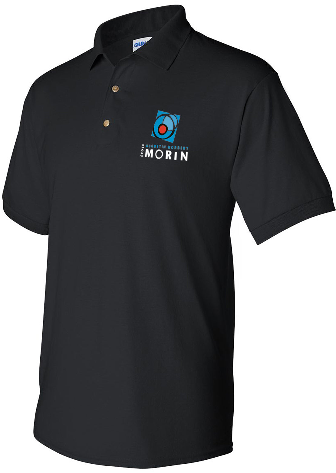 AN-MORIN Polo Unisex Manches Courtes Black