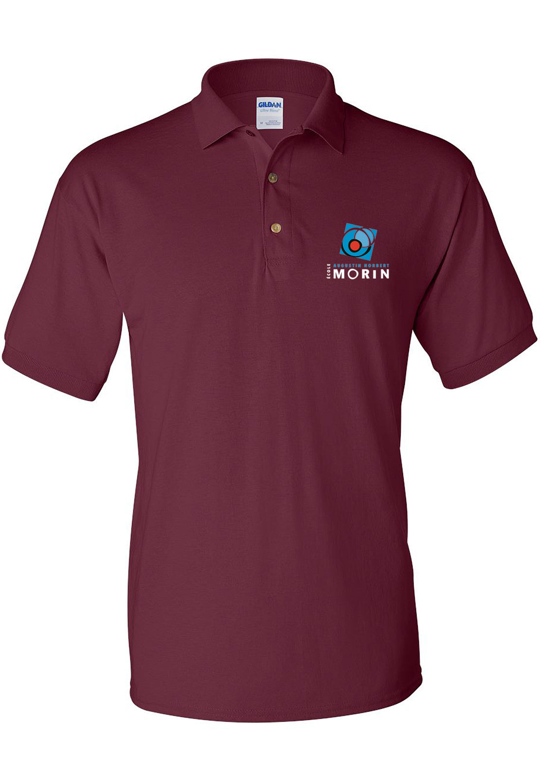 AN-MORIN Polo Unisex Manches Courtes Maroon