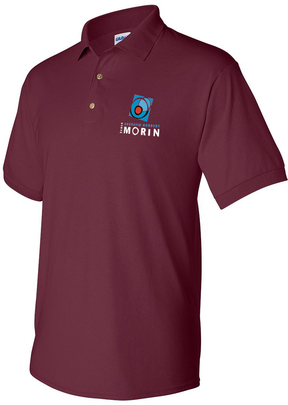 AN-MORIN Polo Unisex Manches Courtes Maroon