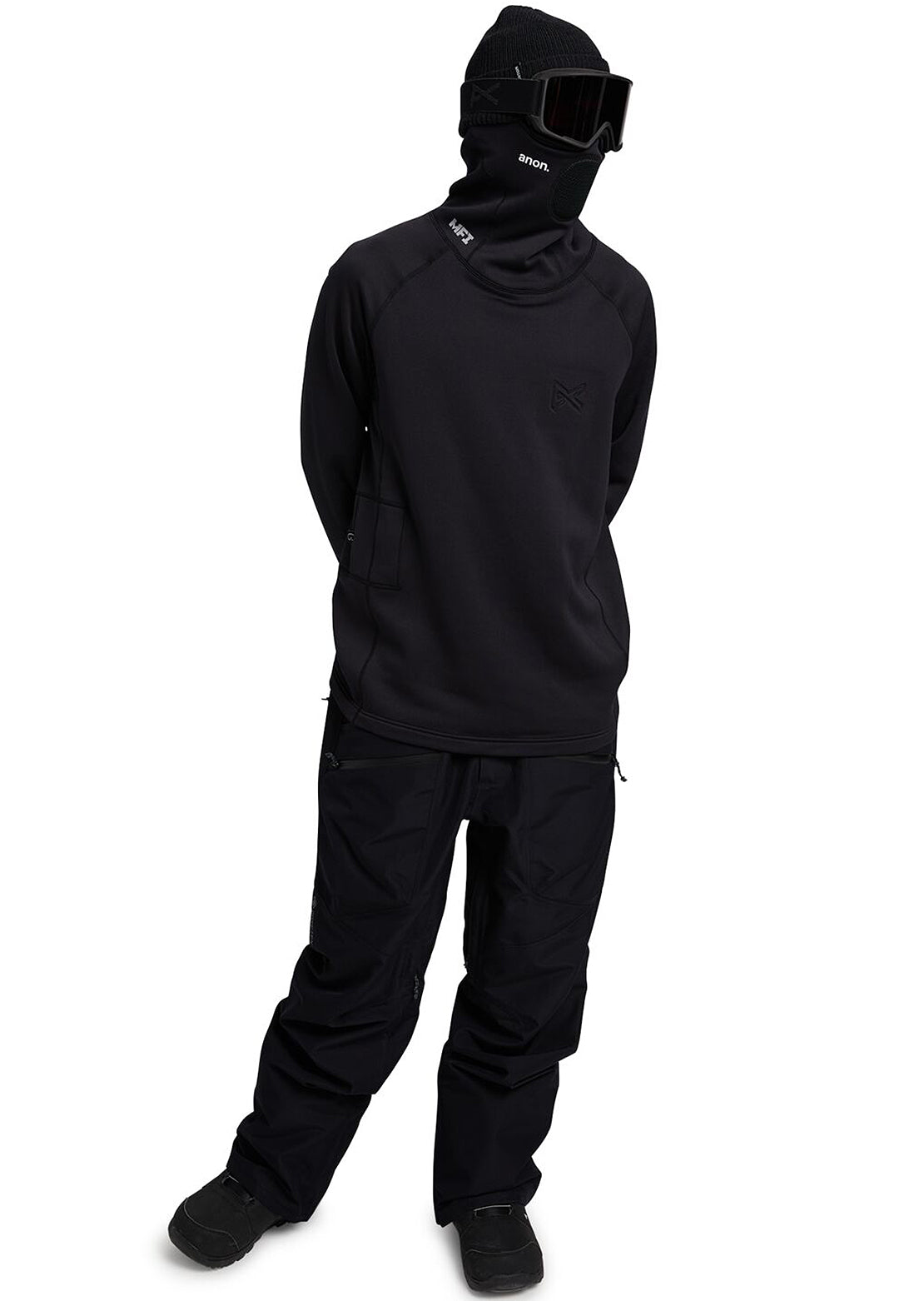 Anon Men&#39;s MFI Power Dry Long Sleeve Base Layer Black